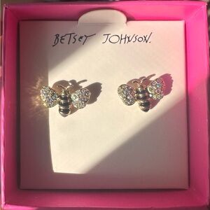 Betsey Johnson Gold and Silver Bee Earrings